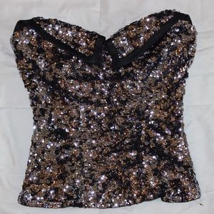 Bebe tube top with sequins